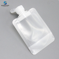 Sachets réutilisables en plastique transparent Sachets transparents d'emballage de jus liquide de boisson de voyage Pochette à bec verseur
