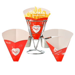 Tamaño personalizado crepes pizza rebanada comida para llevar plegable chip caja cono - Product Image 1
