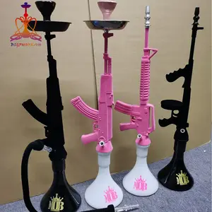 Cachimba de lujo para fumar, Shisha dorada Ak 47, venta al por mayor de fábrica al mejor precio