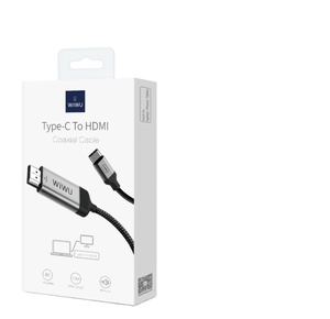 <span class=keywords><strong>WiWU</strong></span> สายอะแดปเตอร์ Type C ไปยัง4K,สายแปลงสายเคเบิลถักไนล่อน4K @ 60Hz สำหรับโทรศัพท์มือถือ Type C สายเคเบิลแล็ปท็อปแท็บเล็ต - Product Image 1