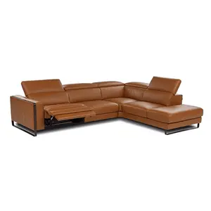 Hot sale high quality l shaped modern luxury sofa leather recliner sectional deuxieme couch mains living room design sofa set