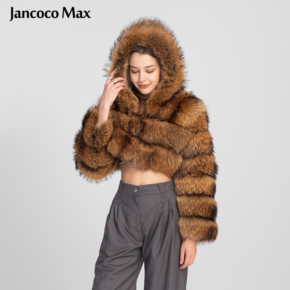 热销冬季保暖女性毛皮炸弹夹克短款连帽狐皮大衣女士 - buy fur coat