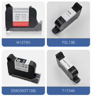 12,7mm TIJ Lösungsmittel-Tintenpatrone 600DPI Schnelltrocknend Schwarz Manuell Flexibel für 5153s 1704k QR-Code Barcode