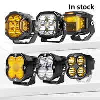 Projecteur de 4 pouces en forme de trèfle à quatre feuilles, phare antibrouillard jaune de 3 pouces pour montant A, feux de gabarit pour camion Baja