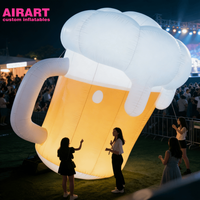 Chope à bière gonflable LED pour l'Oktoberfest, chopes à bière personnalisées pour les festivals de musique