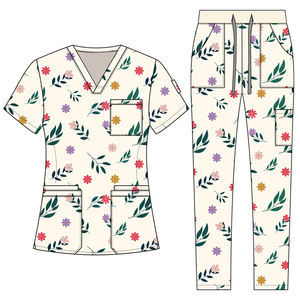 याहोंग कस्टम डिजाइन अस्पताल सांस लेने योग्य डॉक्टर मुद्रित चिकित्सा पेशेवर मुद्रित वर्दी नर्स मज़ा स्क्रब सेट - Product Image 5