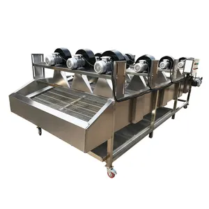 Máquina de enxágue de batata para limpeza de cebola, equipamento elétrico vibratório de bolhas de transporte para vegetais