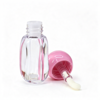 Tube de gloss transparent à effet d'ondulation irrégulière, avec bouchon sphérique, emballage vide pour gloss