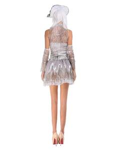 Costume de déguisement d'Halloween pour femme adulte en coton, démon blanc, zombie, fantôme, pirate, vampire - Product Image 5