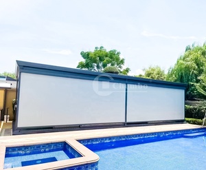 Nhà Máy Bán buôn cơ giới Patio rèm cửa sổ điện cửa sự riêng tư Zip theo dõi Sun Shading hệ thống bên ngoài - Product Image 5