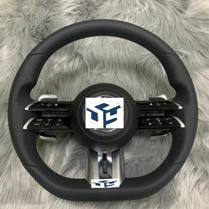 Volant en cuir et fibre de carbone personnalisé en gros pour Mercedes-Benz <span class=keywords><strong>2022</strong></span> Nouveaux modèles CLS <span class=keywords><strong>GLE</strong></span> W213 W238 W205 W222 W463 W167 G63 Classe C C63 - Product Image 2