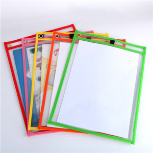 Lot de 30 pochettes effaçables à sec réutilisables, couleurs assorties, format A4 - Product Image 1