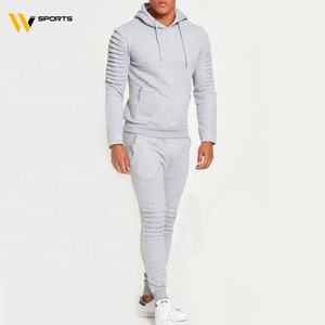 Chándal OEM de talla grande para hombre, chándal gris transpirable de secado rápido a prueba de viento, 100% de algodón, conjunto de Sudadera con capucha ajustada, último diseño para invierno - Product Image 3