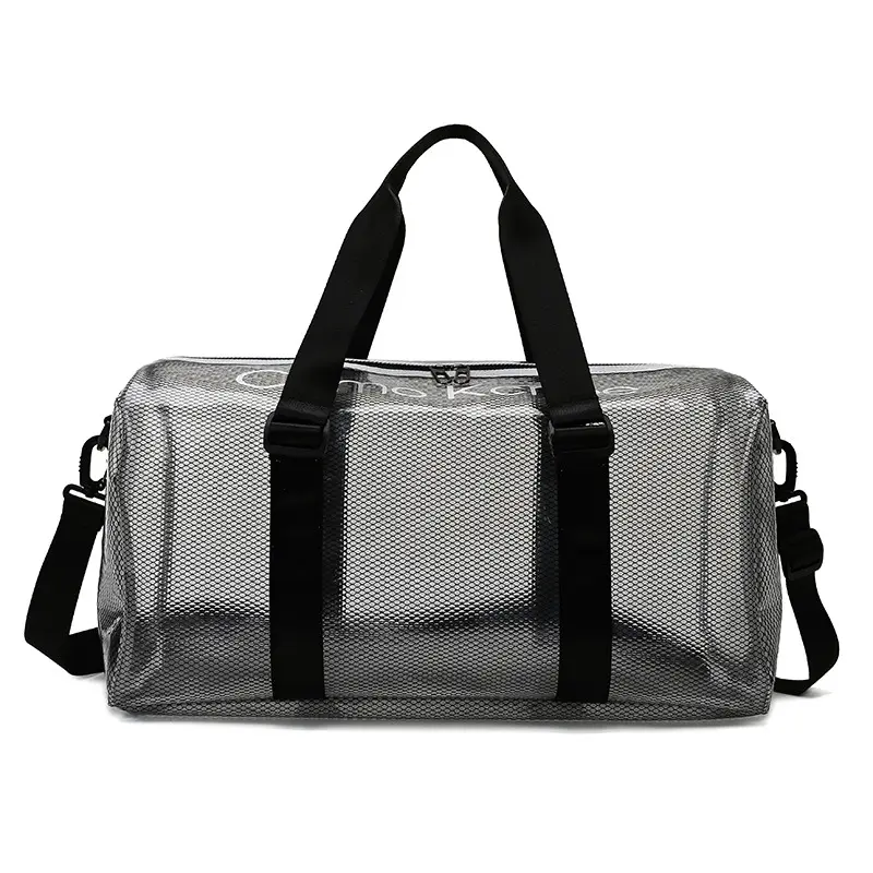 For Women Men Gym Summer Fashion Clear Sports Bag Custom Logo Large Capacity Travel Duffel Overnight Jelly Bag