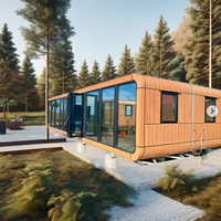 Maison préfabriquée de luxe pour habitation et location, structure en acier modulaire avec salle de bain et cuisine, installation rapide