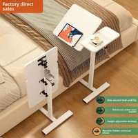 Table de chevet en métal avec plateau relevable, bureau réglable en hauteur, pliable et mobile, petit bureau mobile pour chambre à coucher, côté canapé, usage domestique, bureau d'ordinateur