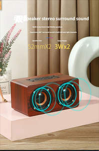 Altavoz Inalámbrico Portátil con Barra de Sonido de Madera, BT 5.0 Activo, Batería de 1200 mAh, Super Bajo Estéreo, Sistema Portátil - Product Image 5