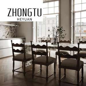 Hotel moderno ristorante francese <span class=keywords><strong>Vintage</strong></span> mobili caffè sala da pranzo in legno di quercia massello schienale alto banchetto sedia da pranzo per Hotel - Product Image 6