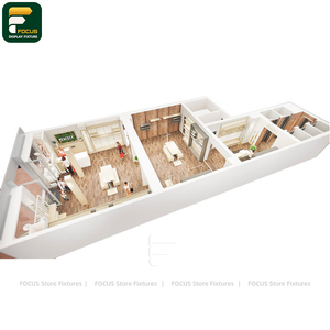 Modern Fashion Store Garment <b>Display</b> Rack <b>Wall</b> <b>Cabinet</b> Checkout Counter Shelf Boutique Lighting Fixture - Product Image 5