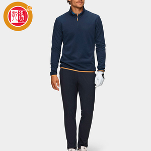 Suéter de Golf de Media Cremallera para Hombre de Alta Calidad OEM, Personalizado con Estampado, Cuello Alto de Algodón y Poliéster para la Temporada de Primavera - Product Image 3