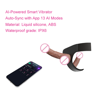 OEM AI APP-gestuurde telescopische <span class=keywords><strong>dildo</strong></span> met spraak-, video- en muziek synchronisatie en afstandsbediening - Product Image 3