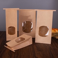 Sacs d'emballage en kraft jetables écologiques, auto-scellants, avec poignée Flexiloop, fenêtre, impression dorée sur la surface, logo personnalisé