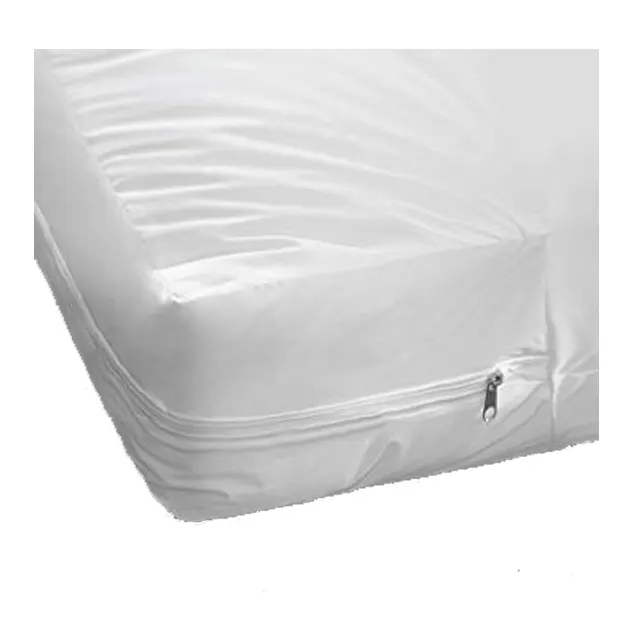 Sıcak satış 100gsm su geçirmez tek Mat kiti hastane otel plastik PVC fermuar yatak kapak koruyucu