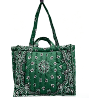 Sac fourre-tout d'été personnalisé en gros pour femme, grand sac de plage, sac bandana, sac matelassé gonflé