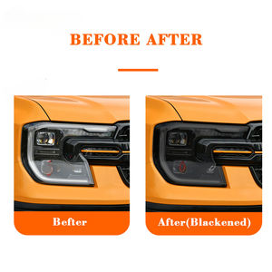 2 السينمائية الواقية لضوء رأس السيارة شفافة دخان ملصق أسود لفورد رانجر ، تبو T9 Wildtrack Raptor - Product Image 3