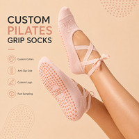 Chaussettes de yoga et de danse pour femmes, en coton, pour fitness en intérieur, Pilates, antidérapantes, séchage rapide, écologiques, avec logo sur le bord, personnalisables