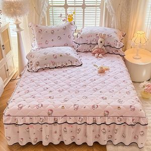 2025 venta al por mayor invierno cálido KING Size cama falda conjunto antideslizante grueso <span class=keywords><strong>colcha</strong></span> con cubierta de cama conjunto para el hogar - Product Image 6