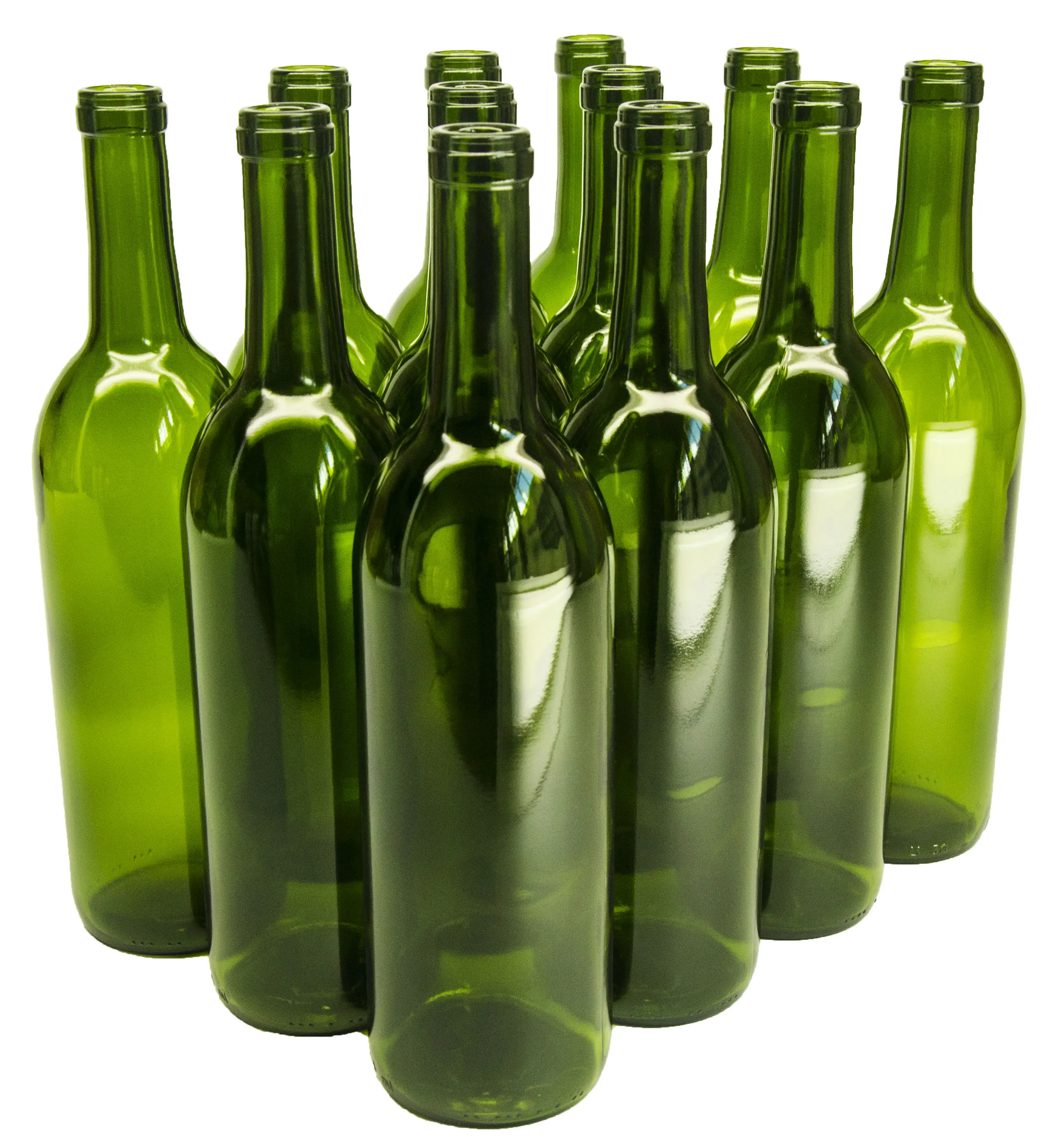 पुन: प्रयोज्य थोक सफेद ग्लास और भूरे रंग के ग्लास खाली शराब की बोतलें