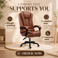 Vente en Gros de Mobilier de Bureau d'Intérieur : Fauteuil de Bureau de Direction Haut Dossier en Cuir PU, Pivotant et Luxueux