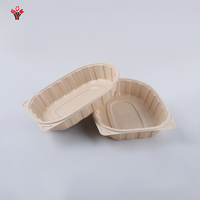 Boîte à poulet rôti en bagasse de canne à sucre de qualité alimentaire avec couvercle transparent, livraison rapide, compostable, pour poulet entier à emporter