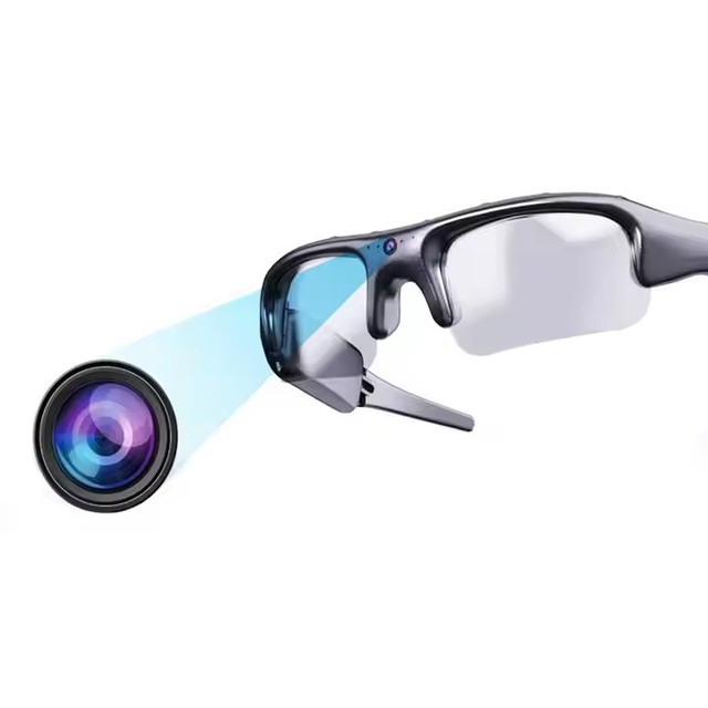 Bicycle Camera Glasses Smart Glasses with Camera HD Action Camera Glasses Video Recording Sunglasses for Sports
