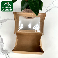 Gratis Sample Custom Logo Milieuvriendelijk Wegwerp Kraftpapier Sushi Doos Bakkerij Voedsel Verpakking Met Venster