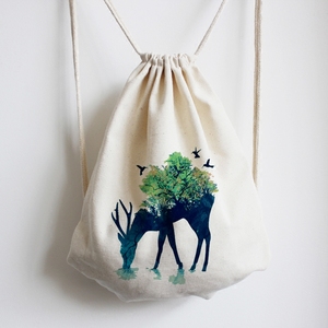 Sac à dos en toile tendance avec cordon de serrage et logo personnalisé - Product Image 3