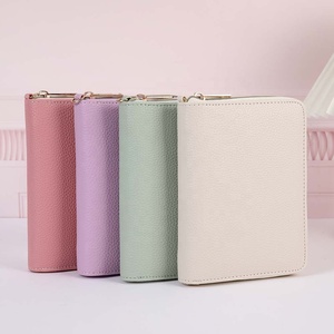 Hongbo nouveau meilleur vendeur 4 couleurs A7 cuir <span class=keywords><strong>de</strong></span> galet Zippy Budget Binder portefeuille avec bracelet disponible comme sac à reliure à anneaux - Product Image 1
