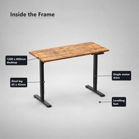Bureau debout réglable en hauteur 1200x600mm, table électrique assis-debout à moteur unique, cadre en acier, 72 à 118cm, pour la maison, le bureau ou le studio
