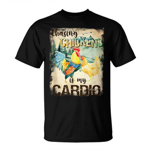 T-shirt Chasing Chickens Is My Cardio Chicken Mom Farm Girl - Product Image 2
