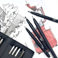 Marqueurs d'art en gros de haute qualité à pointe fine en feutre, marqueurs permanents noirs pour croquis et dessin pour enfants, stylos feutres fins