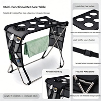 Table de toilettage pliable pour animaux de compagnie, pour le soin des pattes et le bain, avec structure en acier inoxydable, résistante et robuste
