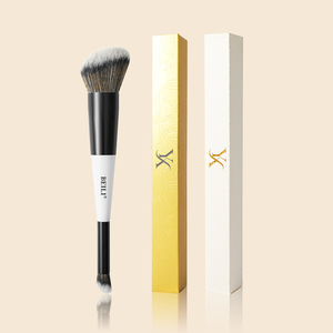 Brocha de Maquillaje de Doble Punta de Alta Calidad, Brocha Vegana de Pelo Sintético para Base, Polvo y Corrector, con Logotipo Personalizado - Product Image 1