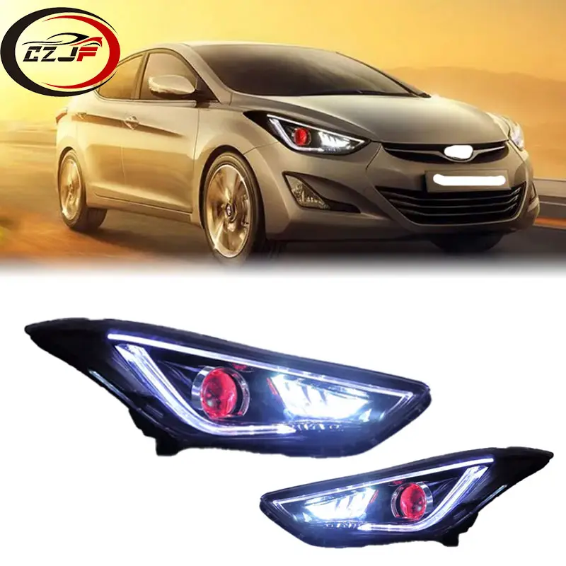 Фары CZJF, фары для hyundai elantra 2012 2013, 2014, 2015 фары, светодиодные