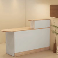 Comptoir de caisse en MDF avec rangement, design minimaliste et moderne pour magasin de vêtements, salon de beauté, restaurant