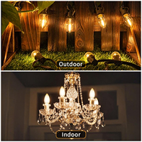 Couverture en verre transparent C7 E12, base de lampe 120V 1W, mini ampoule LED 2700K, lampe de décoration vintage LED, FMT-C7
