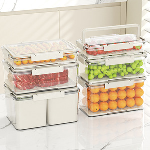 Yimijia <b>Refrigerator</b> Food Storage Box Rectangle Seal Lid Portable Food Grade Plastic Freezer <b>Container</b> Organizers - Product Image 2