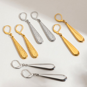 ต่างหูจี้รูปหยดน้ำ สแตนเลส โลหะผสมสังกะสี ต่างหูแบบห้อย เครื่องประดับสำหรับงานปาร์ตี้ รูปทรงหยดน้ำ ต่างหูแฟชั่น - Product Image 4