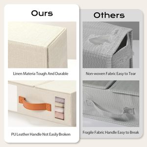 مكعب خزانة من الكتان أكسفورد قابل للطي مخصص متعدد الوظائف ملابس مفردة قماش غرفة معيشة قابلة للفصل - Product Image 3