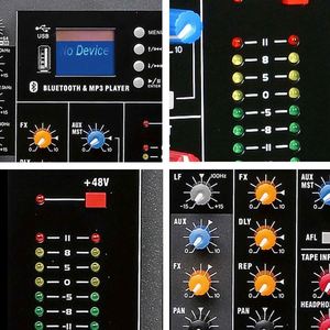 Console de mixage audio USB 6, 8, 12, 16 canaux en gros avec alimentation fantôme 48V et amplificateur de monitoring pour DJ - Product Image 3